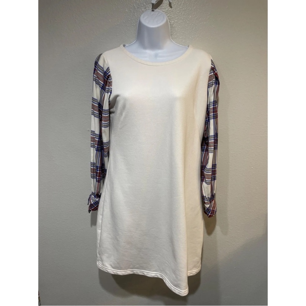 Free Assembly M Plaid Long Sleeve Dress